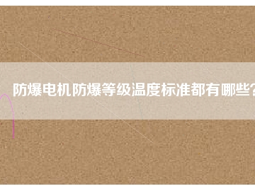 防爆電機(jī)防爆等級溫度標(biāo)準(zhǔn)都有哪些？