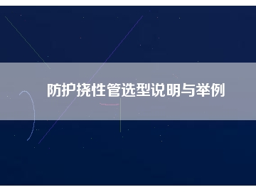 防護(hù)撓性管選型說(shuō)明與舉例