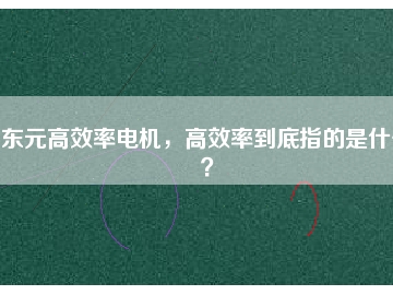 東元高效率電機(jī)，高效率到底指的是什么？