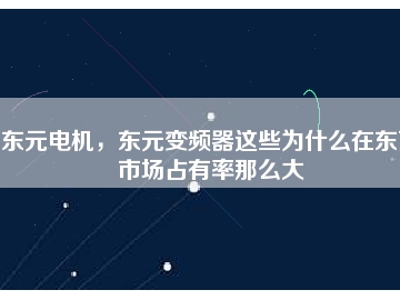東元電機(jī)，東元變頻器這些為什么在東莞市場占有率那么大