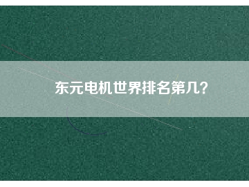 東元電機世界排名第幾？