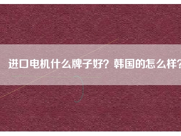 進口電機什么牌子好？韓國的怎么樣？