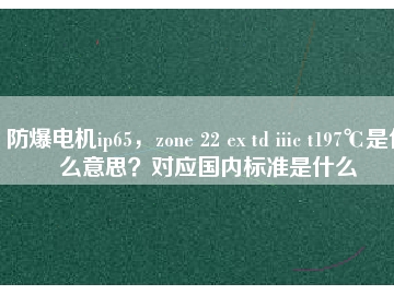 防爆電機ip65，zone 22 ex td iiic t197℃是什么意思？對應(yīng)國內(nèi)標準是什么