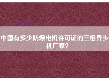 中國有多少防爆電機許可證的三相異步電機廠家？