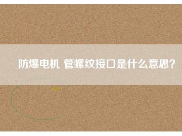 防爆電機 管螺紋接口是什么意思？