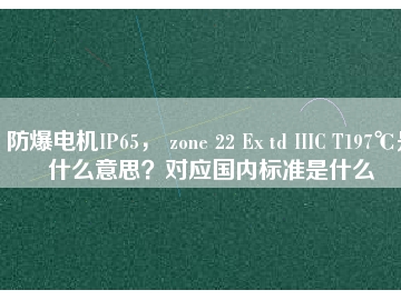 防爆電機IP65， zone 22 Ex td IIIC T197℃是什么意思？對應(yīng)國內(nèi)標(biāo)準(zhǔn)是什么