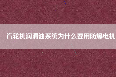 汽輪機(jī)潤(rùn)滑油系統(tǒng)為什么要用防爆電機(jī)