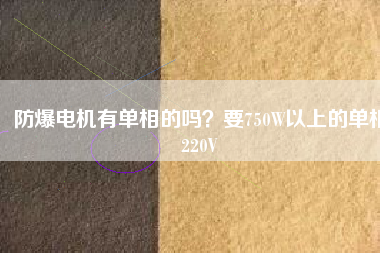 防爆電機有單相的嗎？要750W以上的單相220V