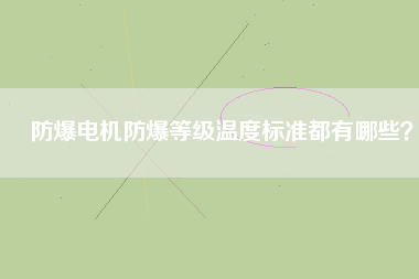 防爆電機(jī)防爆等級溫度標(biāo)準(zhǔn)都有哪些？