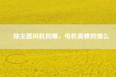 除塵器風(fēng)機(jī)防爆，電機(jī)需要防爆么