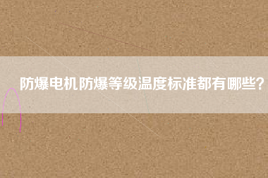 防爆電機(jī)防爆等級(jí)溫度標(biāo)準(zhǔn)都有哪些？