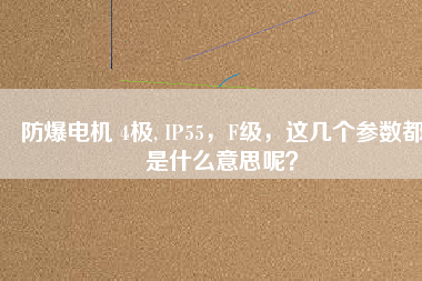 防爆電機(jī) 4極, IP55，F(xiàn)級，這幾個(gè)參數(shù)都是什么意思呢？