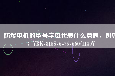 防爆電機的型號字母代表什么意思，例如：YBK-315S-6-75-660/1140V
