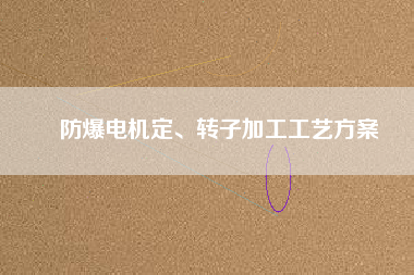 防爆電機定、轉(zhuǎn)子加工工藝方桉