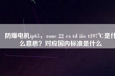 防爆電機ip65，zone 22 ex td iiic t197℃是什么意思？對應(yīng)國內(nèi)標準是什么