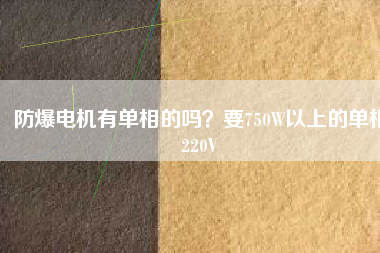 防爆電機(jī)有單相的嗎？要750W以上的單相220V